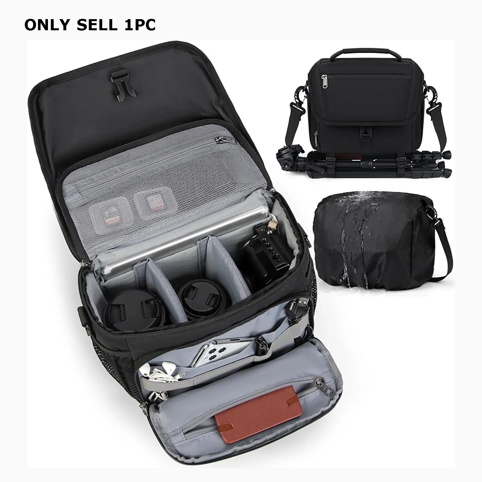 New Camera Bag for Micro Four Thirds Photography, Waterproof Dslr Shoulder Bag, Retro Style Lightweight Padded Case, Daily Use Camera Sling