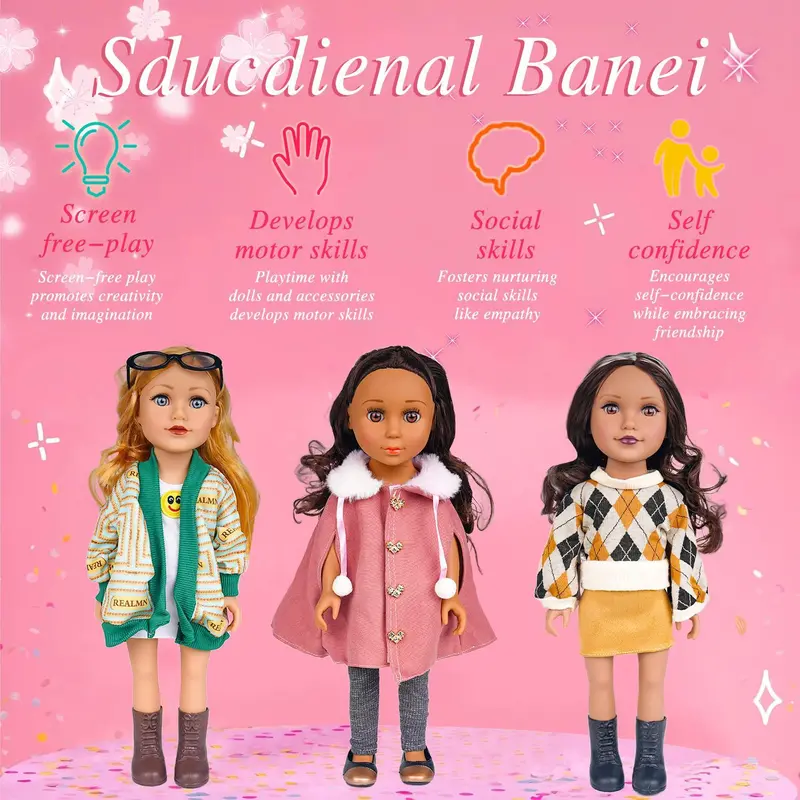 16.5 Inch Doll, Realistic Baby Doll, Clothes & Accessories, Silicone Baby Doll & Doll Princess, toy for children