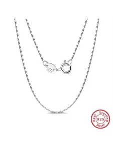 925 Sterling Silver 0.6mm Bamboo Chain Necklace Pendant Necklace, Unisex Clavicle Chain Fashion Jewelry Gift for Men Women