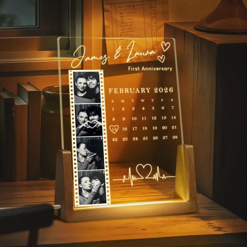 Personalized Couple Photo Frame With Calendar Sign, Custom Gifts for Him Boyfriend, Valentines Day Gift for Bf, Wedding Stuff, Sentimental Boyfriend Gifts, Valentines Day Gift, Anniversary Gifts for Him
