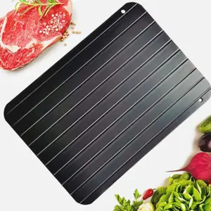 Conductive Aluminum 1 Piece Multi-size Quick Defrosting Tray for Frozen Meat and Fruit, Portable Rapid Thaw Plate, Easy to Clean Kitchen Gadget for Preserving Natural Flavors, Ideal Grilling Accessories for Home