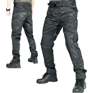 Spring/Summer men’s tactical work pants featuring an elastic waistband, knee pads at the knees, multiple pockets, and a new fabric construction—ideal for outdoor activities. #Summervibes