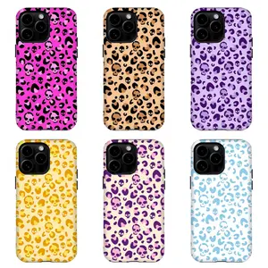 Trendy Y2K Leopard Print Skull Hard Phone Case For iPhone 11 12 13 14 15 16 17 Pro Max For Samsung S26 S25 S24 S23 S22-Gift For Her/Him/Anime Lovers