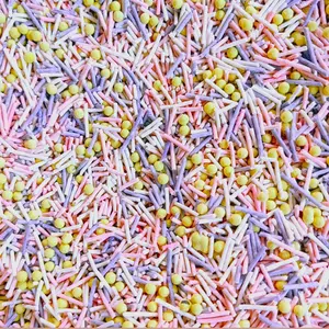 JNB New Product - High Polymer Rainbow Bubblegum Small Granule Blend Tofu Cat Litter with Bentonite 5.5lb