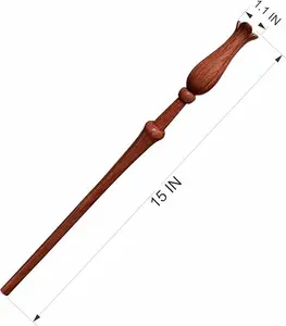 Flower Wand - Handicraftviet - Handmade Wooden Magic for Girls' Cosplay & Collectibles, Suitable for Children & Adults, Perfect for Halloween & Christmas Celebrations - 15 inch.