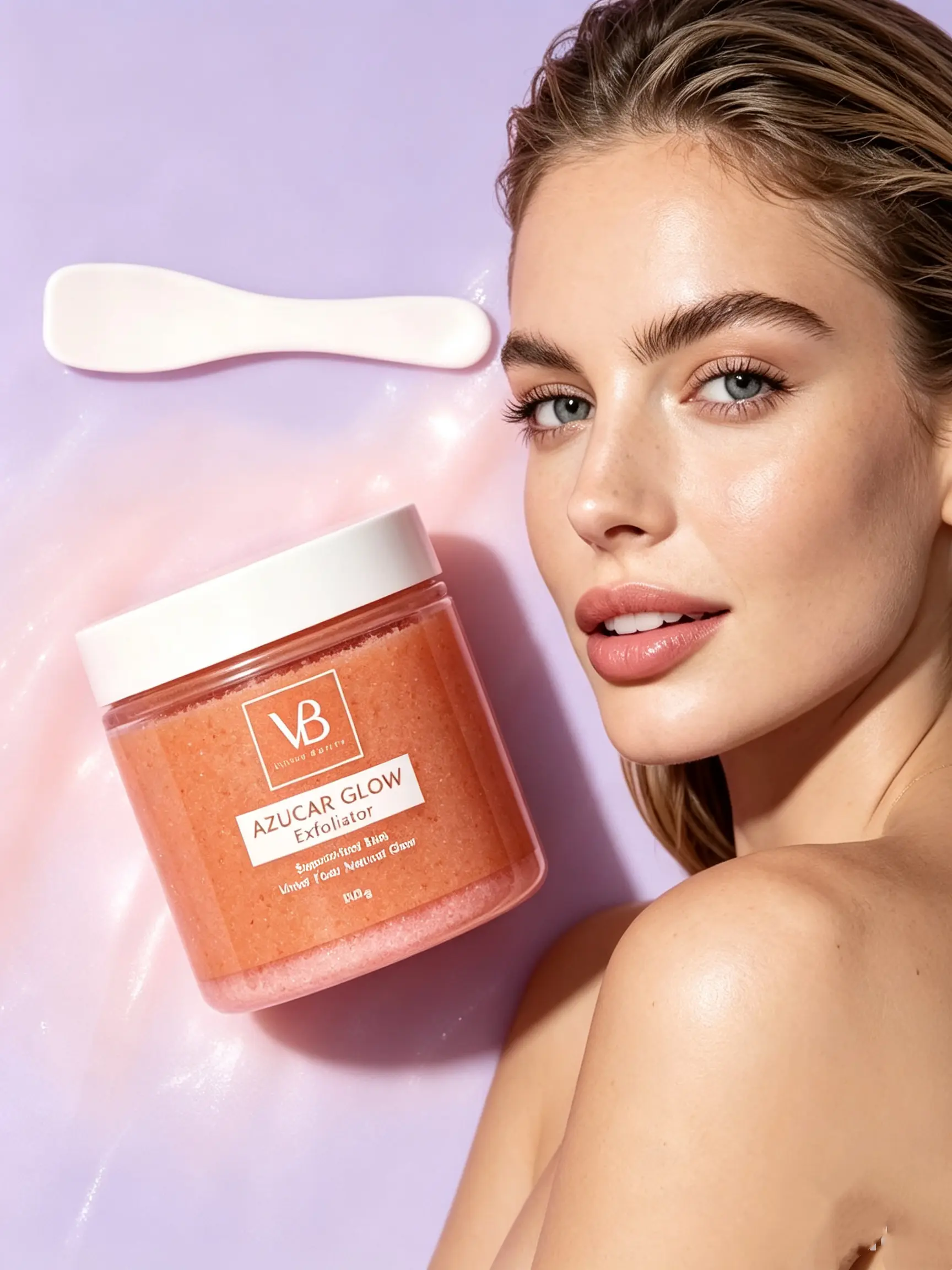 VB BLANQUEACULOS AZUCAR GLOW Exfoliant &Brightening Sugar Scrub Hydrating ExfoliatingFacial Cleanser for Smooth Skin 100g Cleansing Daily