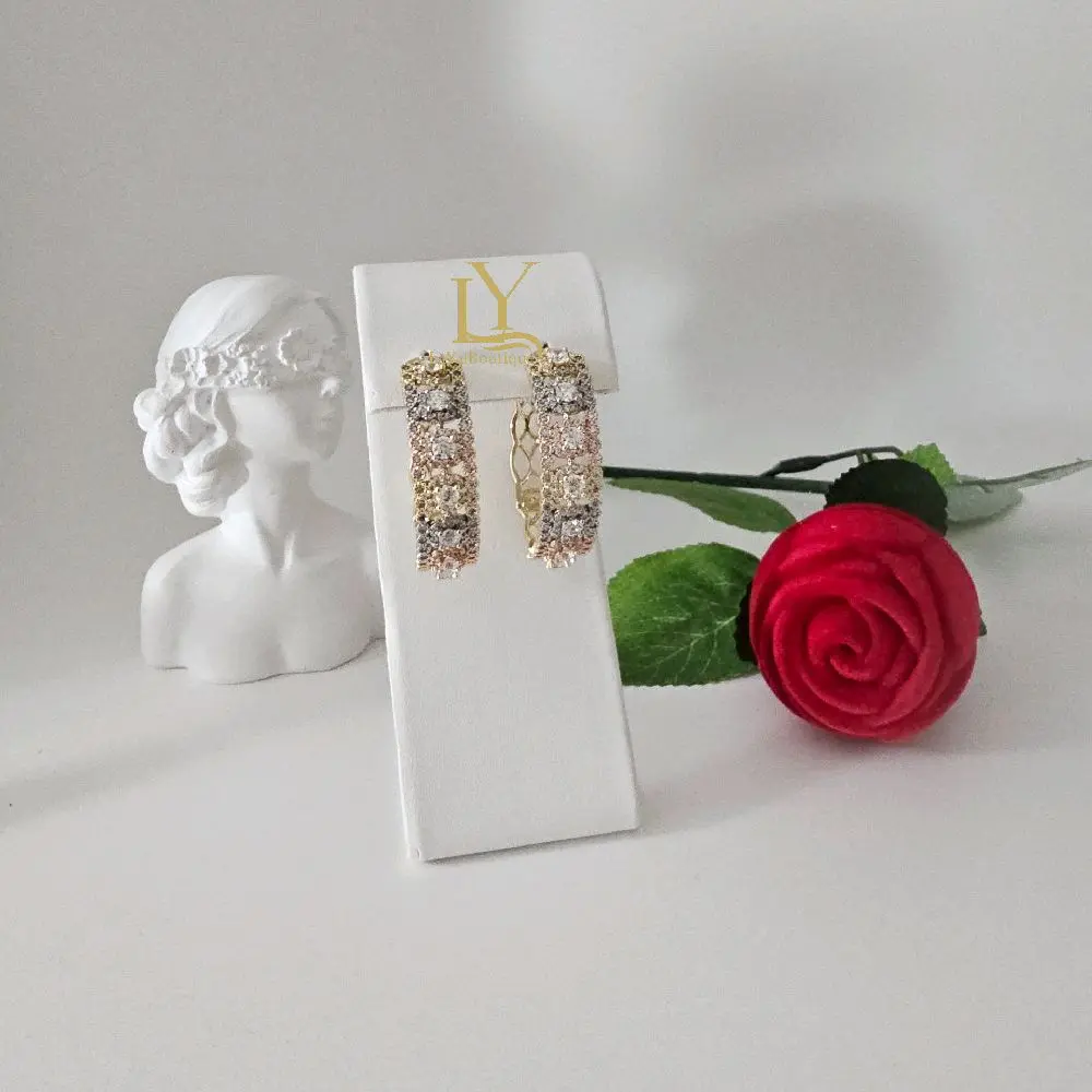 LaYaiBoutique #1635 High Quality 14k Gold Plated Tricolor Earrings