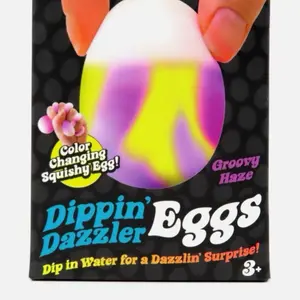 Dippin Dazzler Egg Novelty Colorful Stress Relief Squishy Toy for Children Ages 3+ with Color Changing Feature - ONE COLOR AT RANDOM