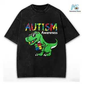 Autism Dino Shirt, Autism Awareness Shirt, Autism Support T-Shirt, Gift For Special Education Teacher, Puzzle Piece Shirt, Special Education Gift Casual Cotton Menswear