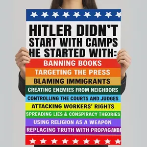 Anti Fascism Protest Poster, Fascism Warning Sign, Anti-Trump No Kings Pro Democracy Activist Print, Political Wall Art 2026