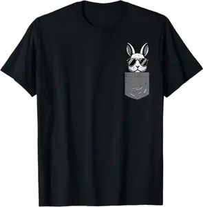 Easter Bunny Pocket Sunglasses Cool Rabbit Men Women T-Shirt
