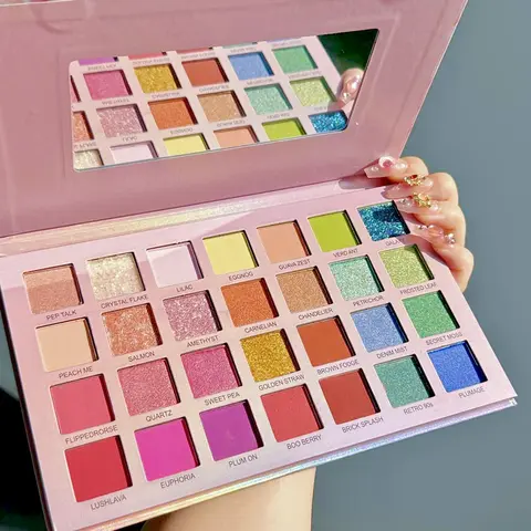 28 Colors Shimmering Eyeshadow Palette, Highly Pigmented Cosmetic Palette, Matte & Glitter Eye Shadows Powder, High Pigmented Blendable Eye Shadow Makeup Products, Multi-use Eye Makeup Tool, Shimmer Sparkle Palette, Eye Shadow Palettes