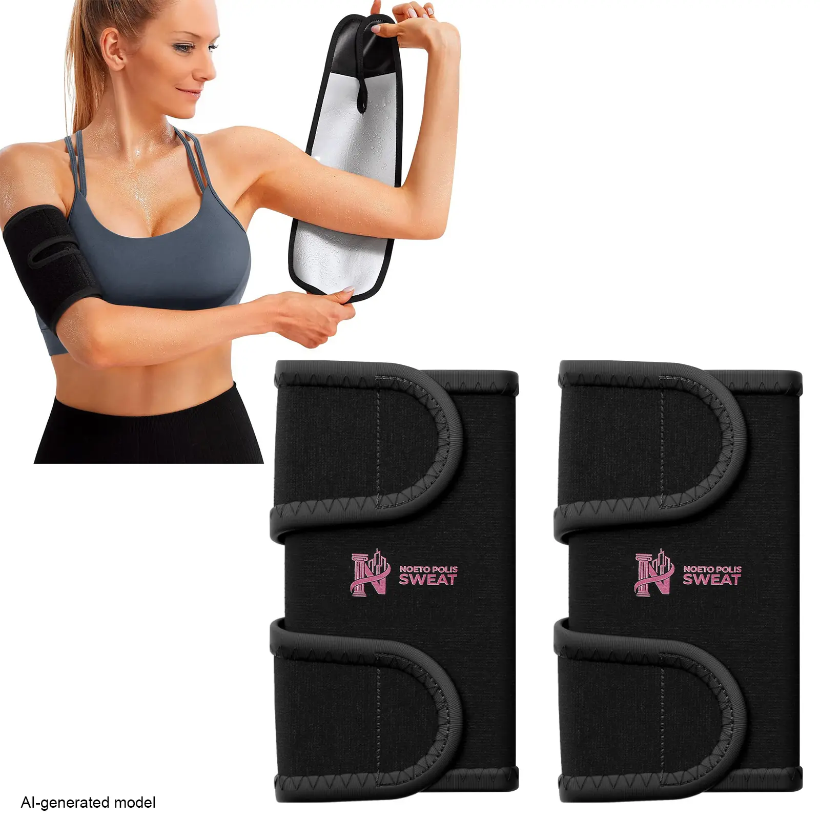 2026 Upgraded Thermogenic Arm Trimmers, Heat-Trapping Polymer Fabric Wraps, Adjustable Neoprene Sweat Bands for Women, Sports & Outdoor Gym Running Fitness Accessories