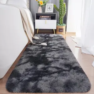 Soft Runner Rugs Bedroom Living Room Plush Fluffy Rug 2x6 Feet, Shag Furry Area Rug Carpet Non Shedding Nursery Children Kids Girls Room  Decorative, Grey and Black Waffle Absorbent Bathroom Rug Set bathroom  decor  set bathroom  accessories
