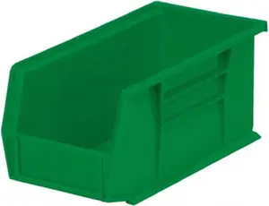 Akro-Mils Hopper Stacking Organiser Bin - Green Polymer, 5.5" Wide x 10.875" Deep x 5" High, 30 Lb Capacity, Ideal for Home Storage Boxes & Bins