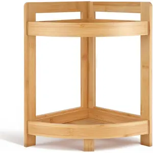 2026   Standing Shelf, 2 Tier Corner Shelf Stand, bathroom counter/sink organizer, Triangular Curved Corner Shelf Stand for Space-Saaving Display Ideal for Bathroom/Kitchen/Living Room
