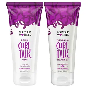 Not Your Mother's Curl Talk Frizz Control Sculpting Gel & Defining Cream (2-Pack) - 6 fl oz - Formulated with Rice Curl Complex - All Curly Hair Types