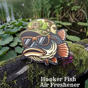 Sassy Saint Hooker Fish Freshie-Made to Order-Premium Air Freshener for Car, Home, or Small Space Handcrafted with Unique Designs Long-lasting Fragrance 4-8 Weeks-Western-Funny-Masculine American Style