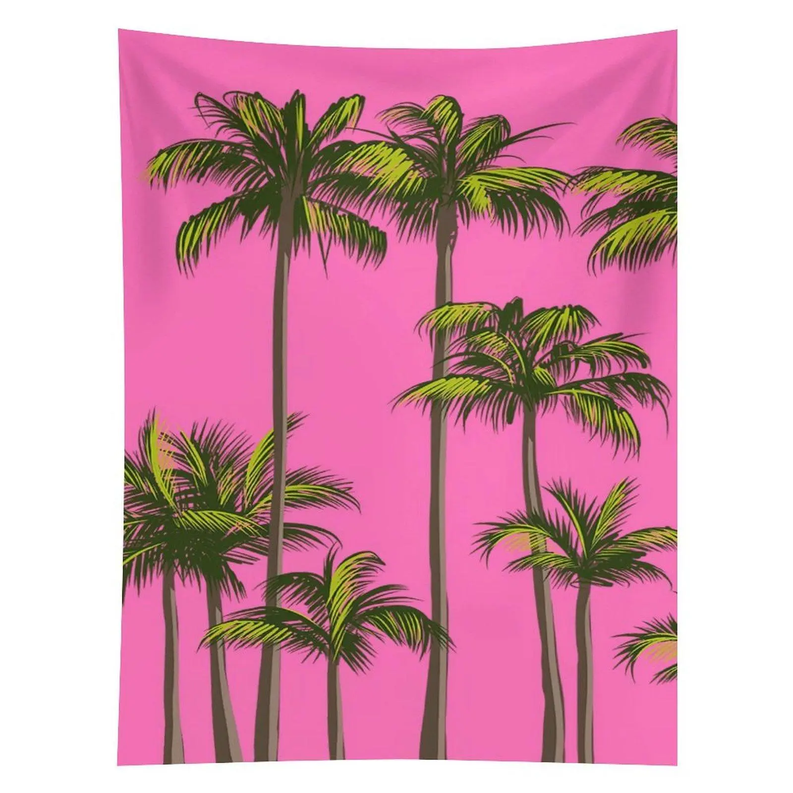 Pink Palm Tree Tapestry Tropical Summer Beach Wall Hanging Decor