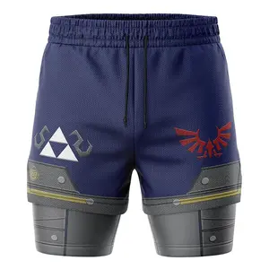 TRENDING 2025 Shield Style Legend of Zelda 2-in-1 Performance Shorts, Gym Workout Printed Sports, Jogging Pants, Fitness Workout Track Shorts Clothes, Perfect Gift