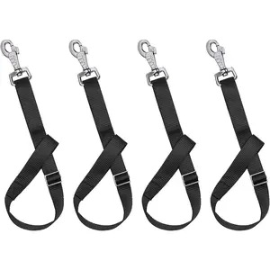 Horse Bucket Strap Hangers Adjustable Nylon Straps up to 700 lbs for Hay Nets Water Buckets Hanging Pratical and Easy Use 4 Pack Black