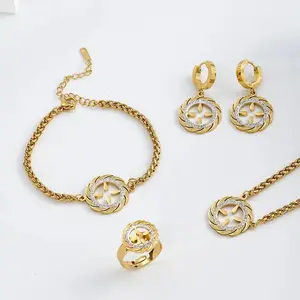 Conjunto Elegante Espiral Redonda de Acero Inoxidable.