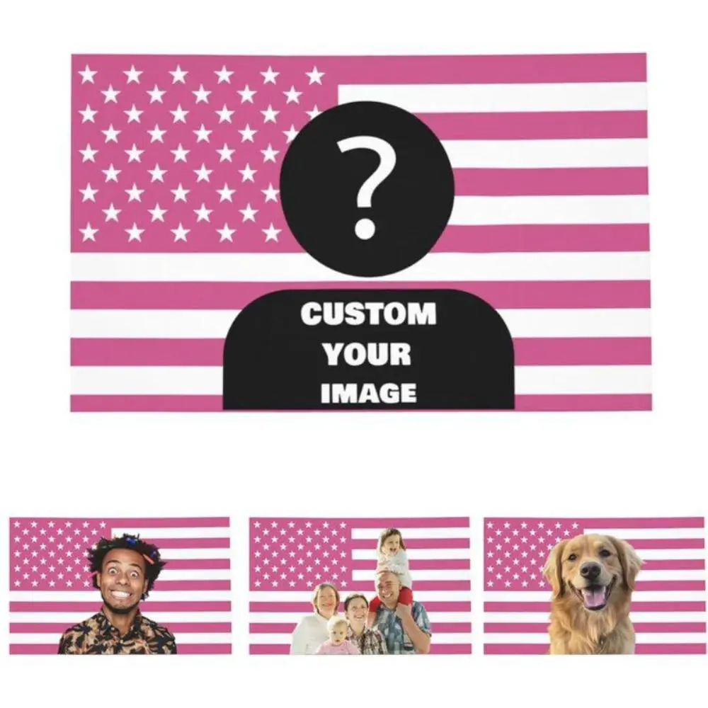 Eyesoul Custom Pink America Flag Personalized Flags Design Your Image Funny Tapestry Poster For Decorate Clubs Concerts Bars University Dormitories Living Rooms Bedrooms father's day gifts,gifts boyfriend,gifts for girl adults,gifts under Tree Boho Shabby