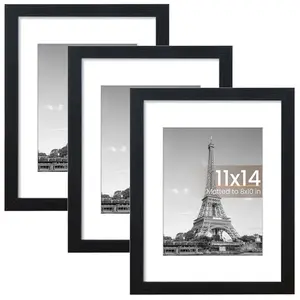 Lavie Home Picture Frame, 11x14 Frame with HD Acrylic Board, 8x10 Display Frames Set of 3, Classic Series Photo Albums