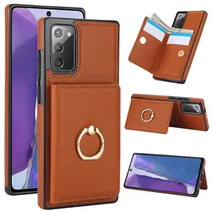 Wallet PU Leather Case for Galaxy Note20 Ultra & Note20, Card Slot Holder, Ring Stand, Elegant Phone Accessory, High-Quality Material, PU Leather Cover