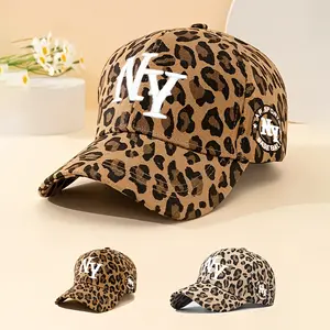 1 Embroidered NY Leopard Print Baseball Cap Unisex Breathable Adjustable Golf Summer Fashion Curved Brim Men's Y2K Couple Hat