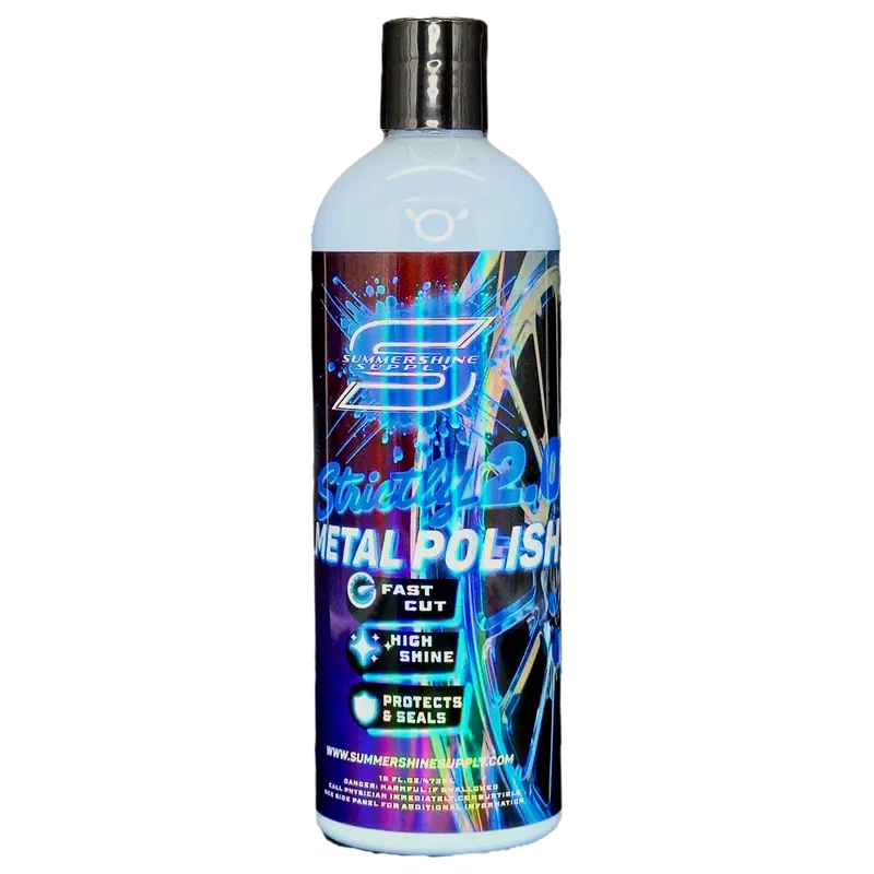 Summershine Supply Strictly Metal Polish, Fast Cut Formula, High Shine Solution for Automotive & Motorcycle Paint Care, Compatible with Polishers