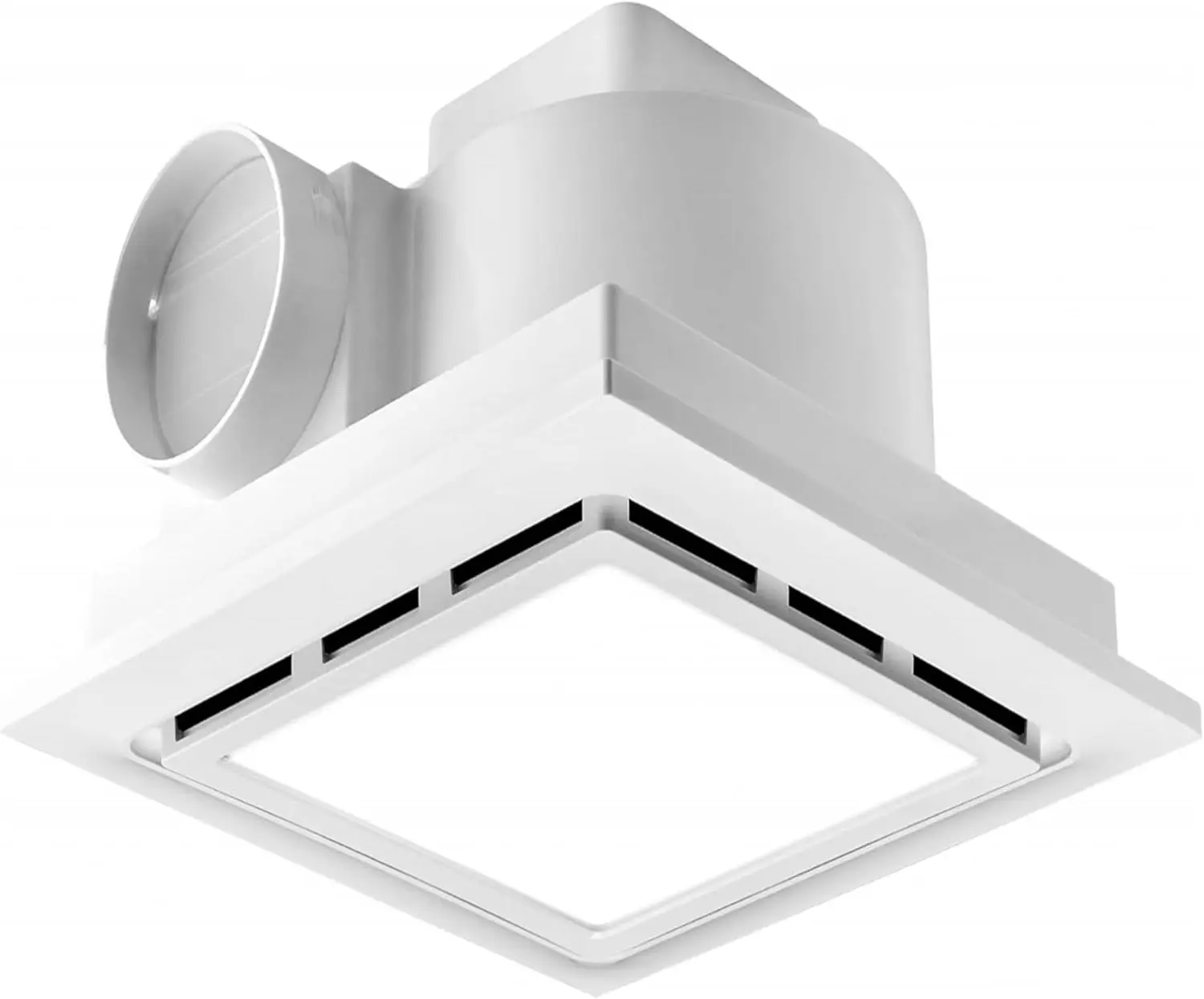 Bathroom Exhaust Fan with LED Light Ceiling Mount Ventilation Fan 110 CFM 1.0 Sones 4 Inch Duct Quiet Bathroom Vent Fan with Light Combo 5000K for Home Bath Hotel (Square)