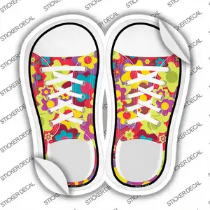 Summer Flowers Novelty Shoe Outlines Sticker Decal