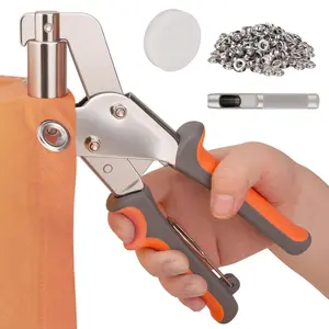 500 count 3/8Inch ID Grommet Tool Kit, Tarp Grommet Eyelet Tool Kit for Fabric with 10mm ID Grommets, Manual Grommet Press Fabric Hole Punch Tool for Tarp, Fabric, Banner and Canvas
