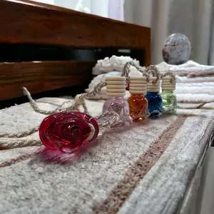 Rose Shaped Bottle Car Air Freshener Diffuser Long-lasting