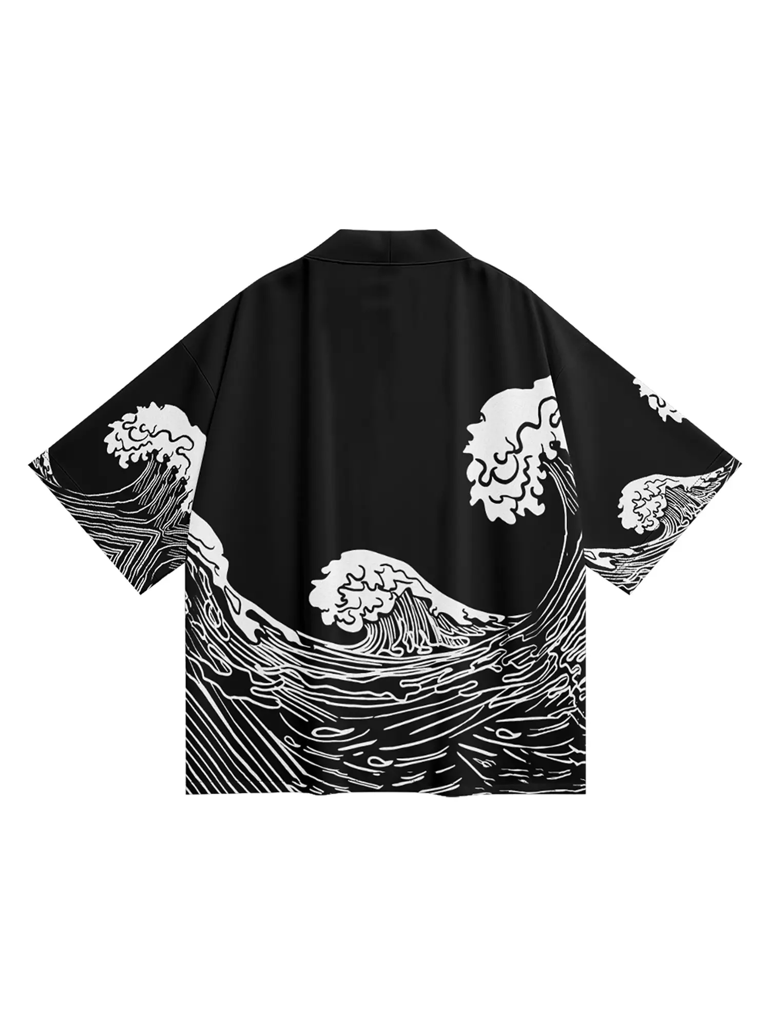 K12 Niepce Black Japanese Streetwear Lightweight Calm Waves Kimono for Men Blazer Coats Jumpsuit Outfit Work Wear Menswear