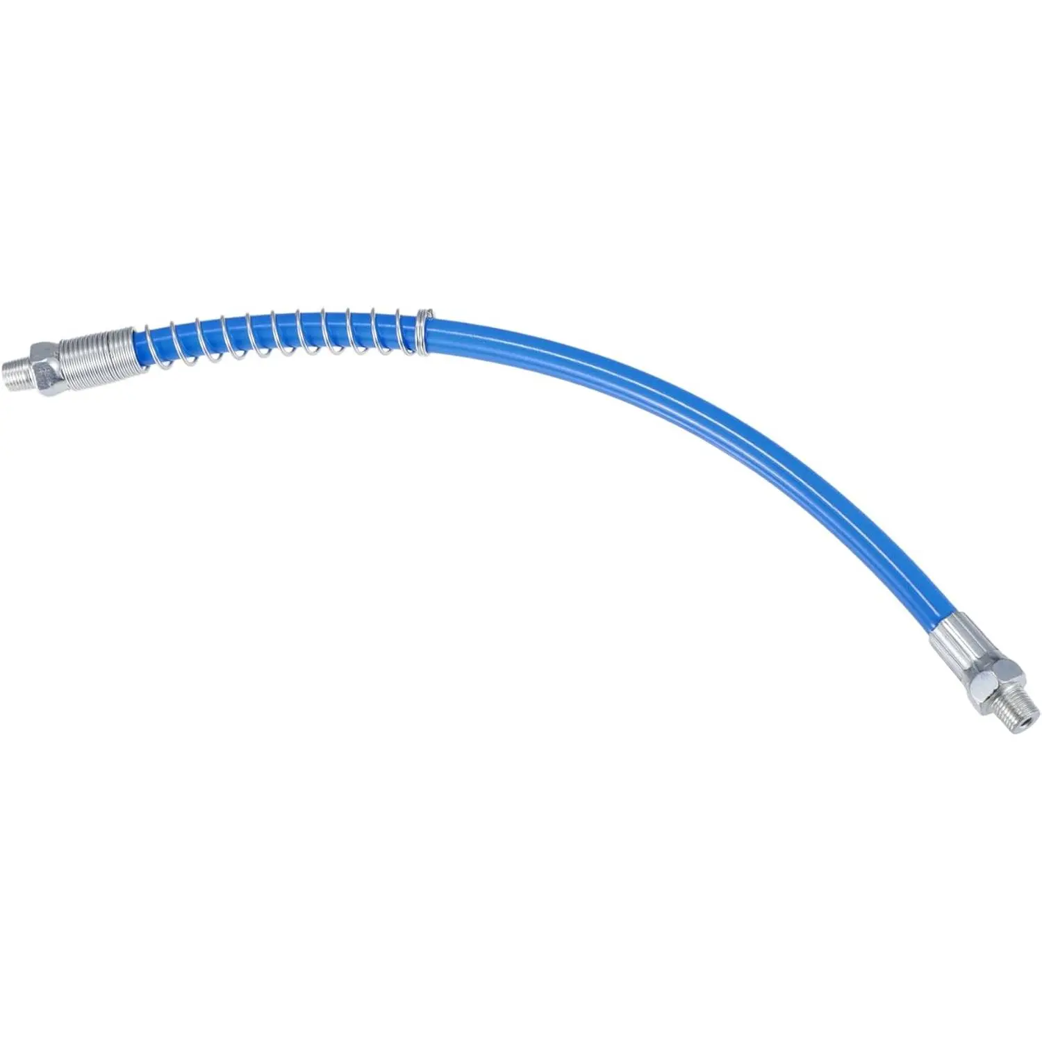 1 Pc Grease Gun Hose - 12 Inch (30cm) Universal Design 1/8" NPT Threads Rubber/Metal Hose with 33.5cm Trailer Extension, 10Mm/ 0.39"") Non-Slip Blue Automotive Replacement Part, 4500 PSI for Trailers with Spring Guard