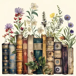 DIY Flower and Book Diamond Art Painting Set,5D Gem Art Full Diamond Dots,Home Wall Decoration Gifts