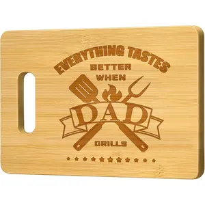 Dad Ever Gifts, BBQ   Board, Dads Christmas Gifts from Daughter Son, Cool Birthday Gifts for Stepdad, PaPa, Daddy, Father 12.2"L x 8.7"W x 0.4"Th