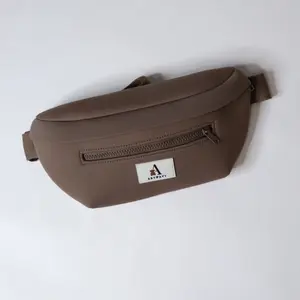 Diaper Fanny Pack with Changing Pad and Diaper Spatula - Brown, Adjustable Strap, Zippered Compartment