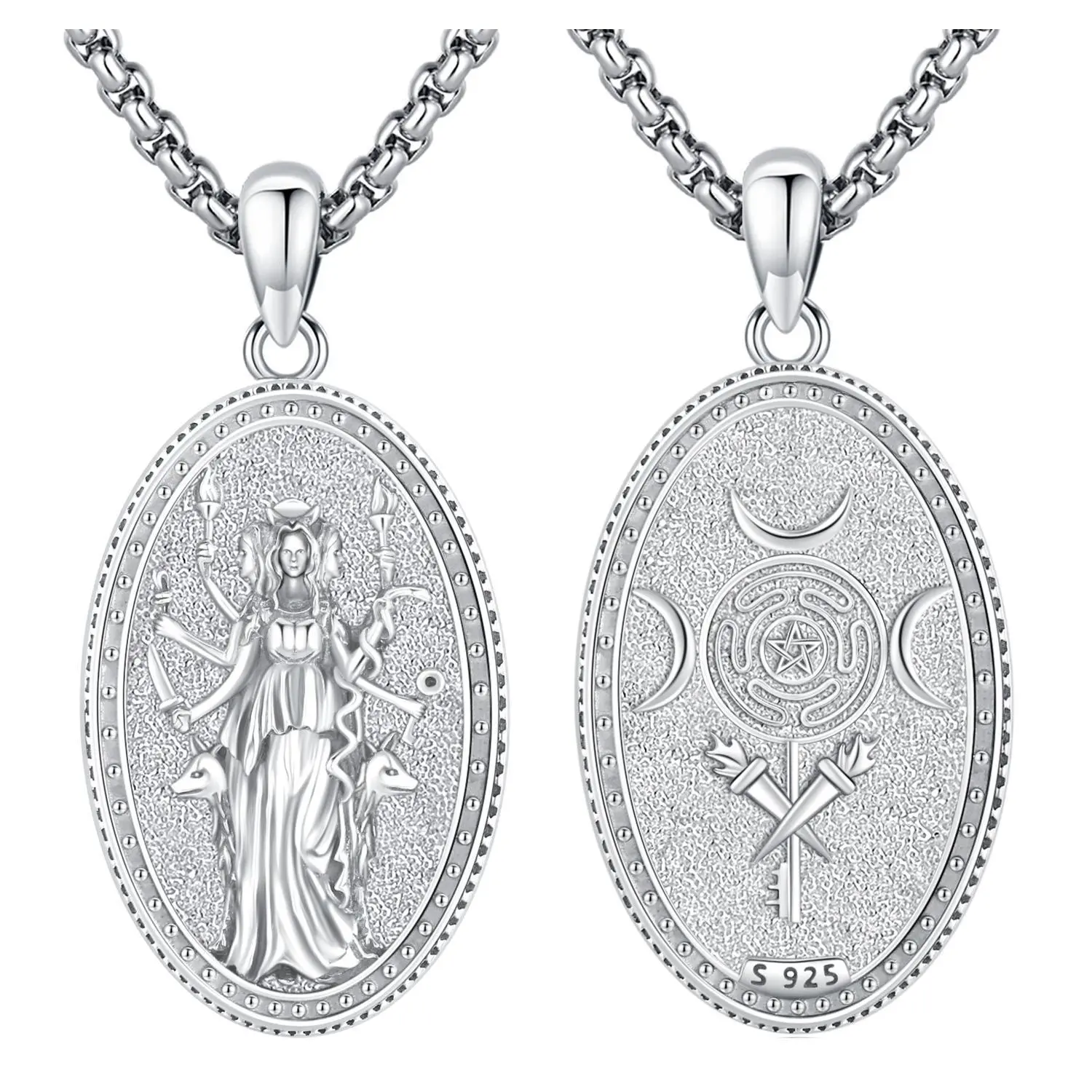 Goddess Hecate -1 White Gold Plated