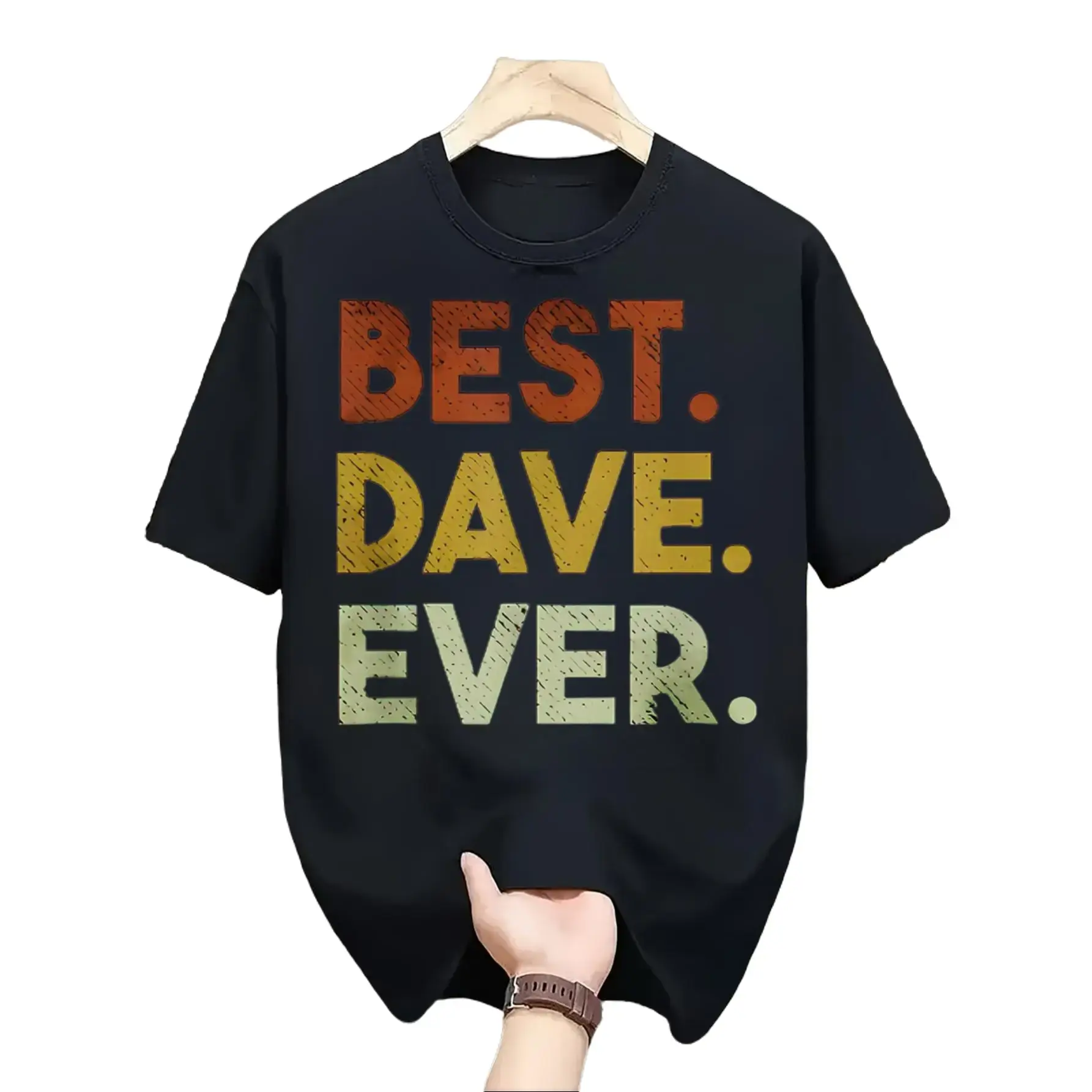 Casual Graphic Style, Men's T-Shirt, Best Dave Ever Text Design, Summer Casual Wear, Gift For Dave