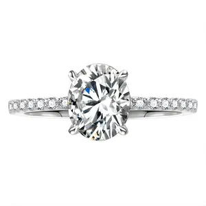 Classic Solitaire Oval Cut Moissanite Engagement Ring – 1CT / 2CT / 3CT | 925 Sterling Silver