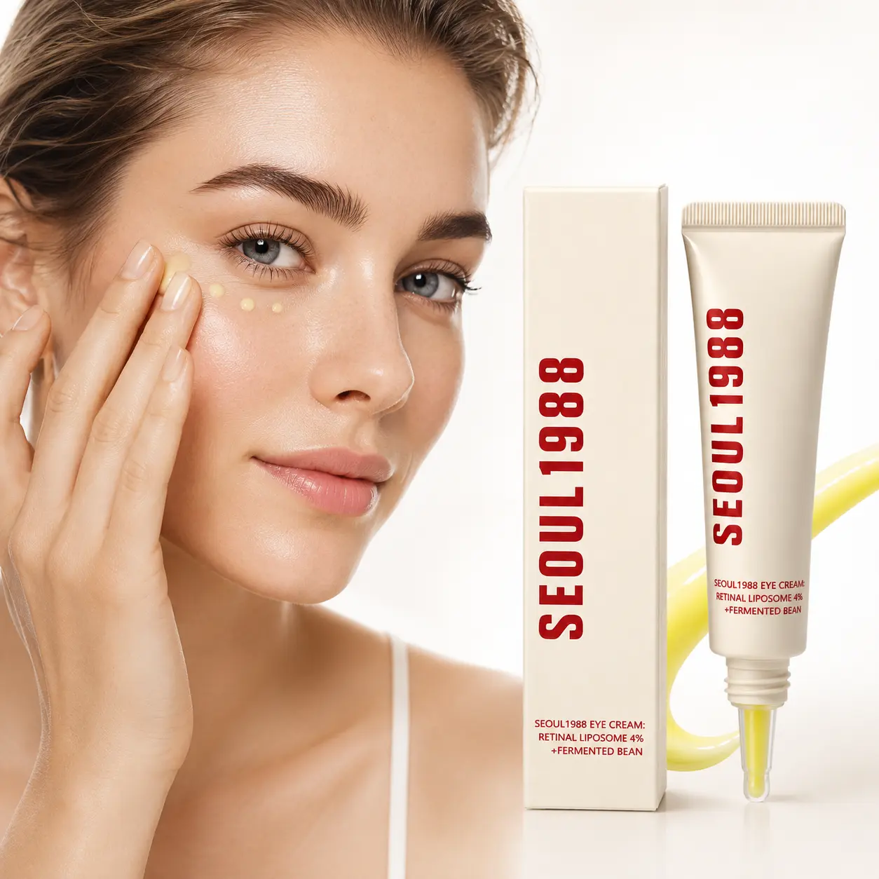 SEOUL1988 Retinal Liposome Eye Cream 30ml, 4% Retinal Liposome Formula with Fermented Bean Extract, Hydrating Under-Eye Care for Fine Lines, Dryness and Dullness, Smooth Fast-Absorbing Daily Eye Cream
