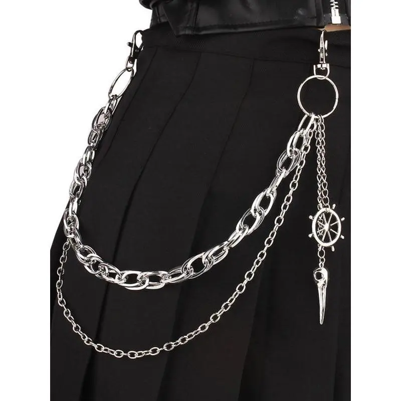Rock Streetwear Layered Chains, Edgy Trouser and Hip Decor Accessory for Adults, Versatile Fashion Statement Piece, Funky, Party