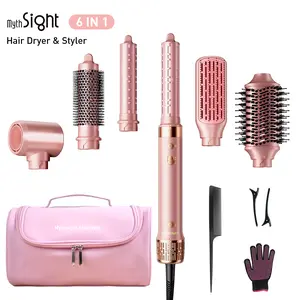 Mythsight 6 in 1 Hot air styler, Hair Dryer & Styler with Travel Case, Fast Drying, Auto Wrap Curls (L/R), Hair blow dryer brush, Smooth & Frizz-Free blowout, Perfect gifts for Women, Friend, Mother's Day