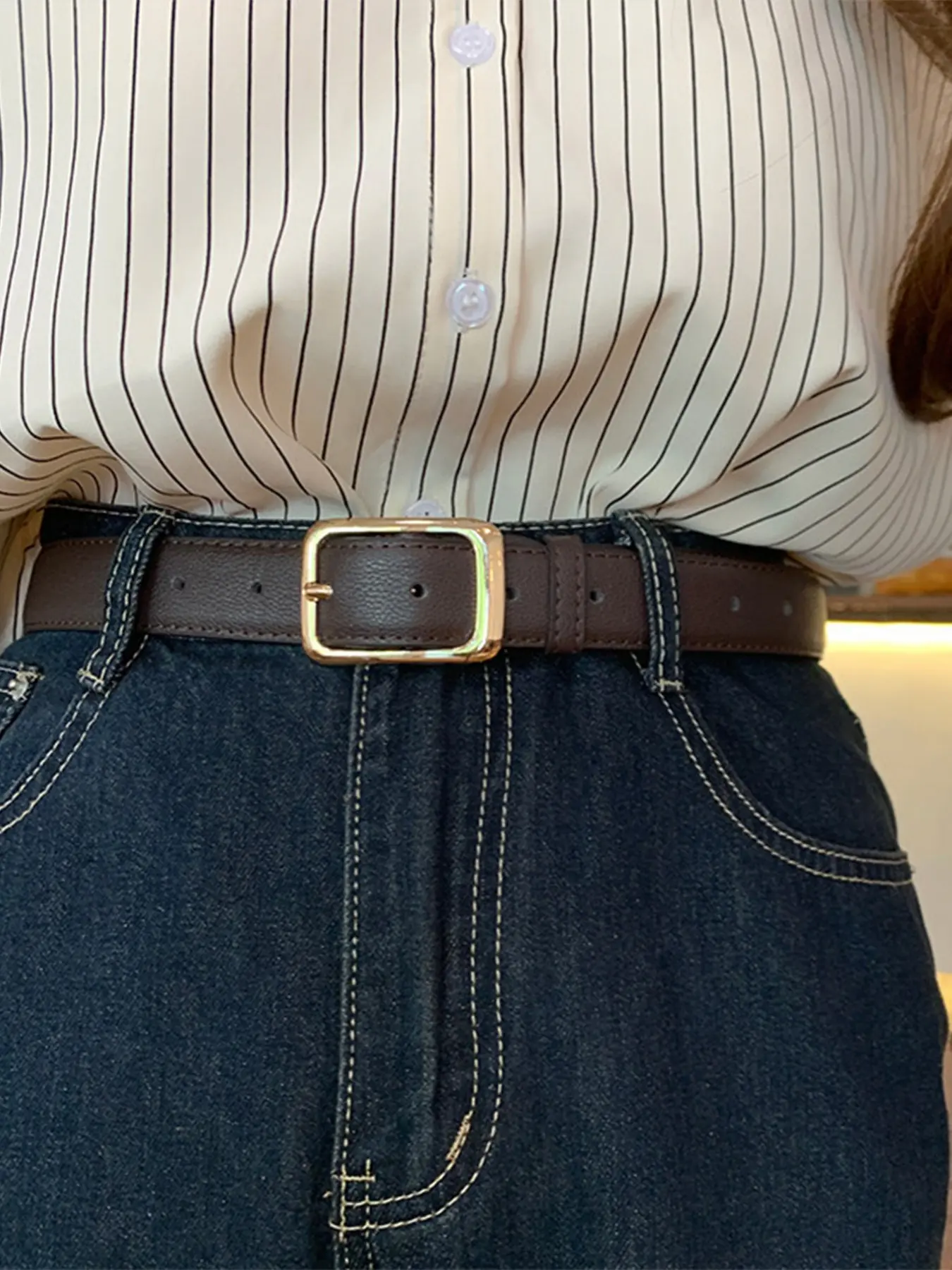 1 Piece Women Casual Belt, Retro Design for Jeans, Korean Style Simple Fashion Accessory for Everyday Wear, Vintage Belt, Everyday Belts