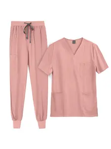 Unisex Lightweight and Quick-drying Summer Overalls | Short-sleeved V-neck Top for Pet Clinics, Beauty Salons and Day Spas