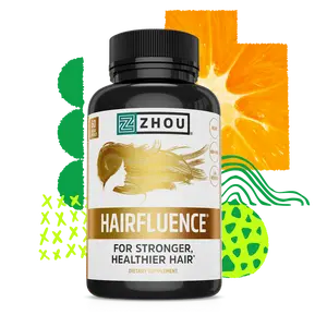 ZHOU NUTRITION Hairfluence - Nutrient Rich Formula for Stronger Healthier Hair with MSM Biotin & Keranat - Daily Supplement for Hair Growth