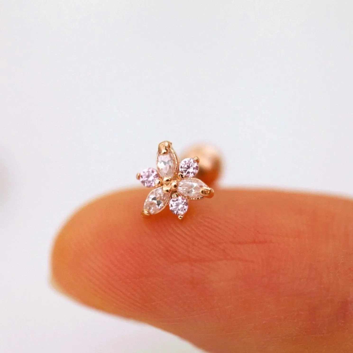 Pink Daffodil Flower Earring